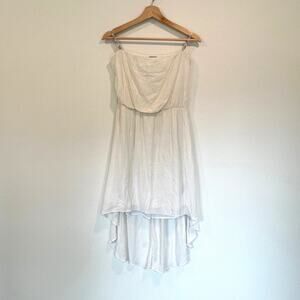 Guess Gauzy Strapless High Low Dress White Women's S